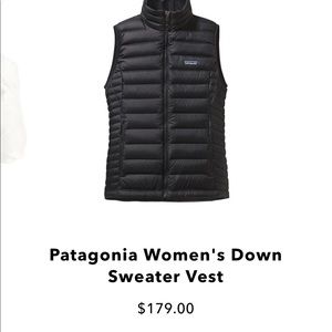 Patagonia NWT Black Down Sweater Vest XL.